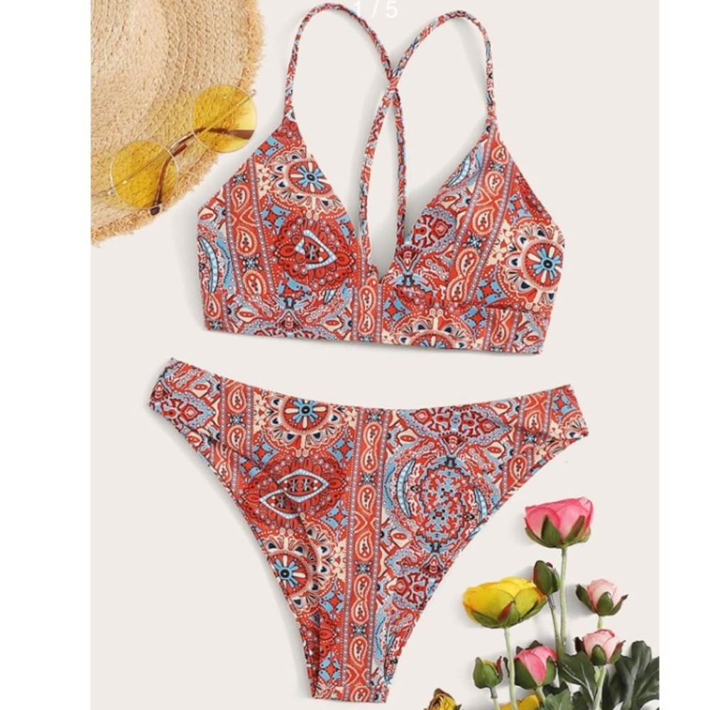 Tribal print bikini set
